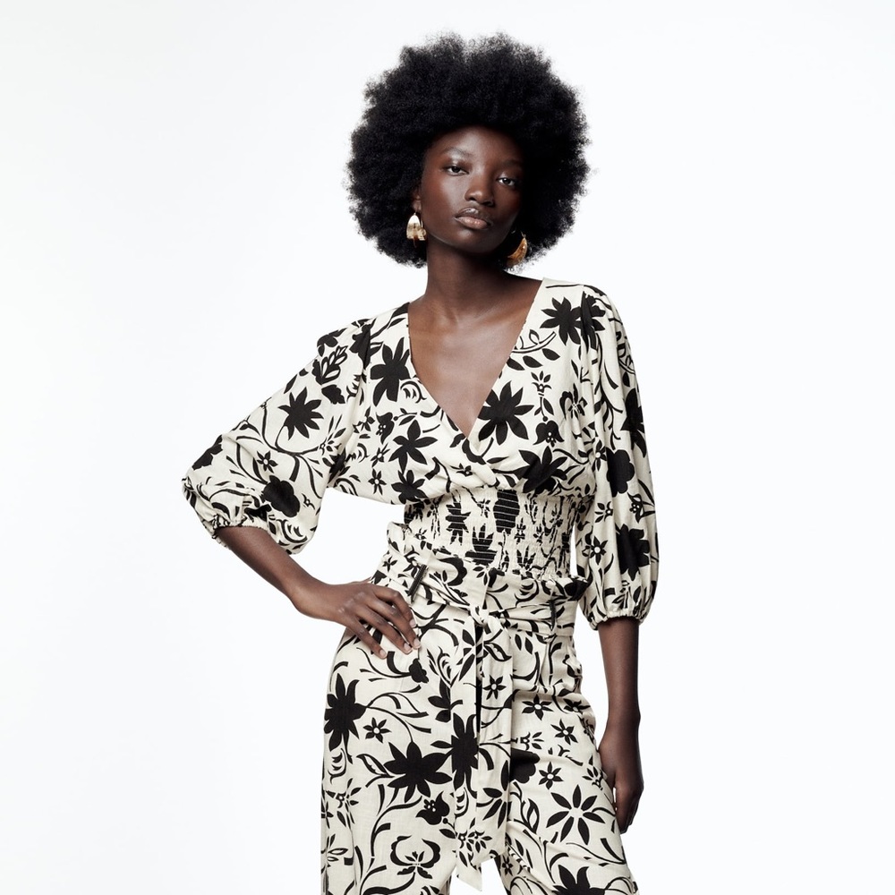 NWT Zara Floral Print Top - Picture 4 of 9